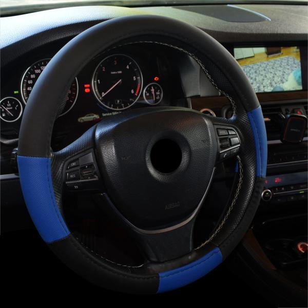 Xkeribom Lenkradbezug 37-38cm Lenkradschoner Lenkradschutz Schwarz Blau